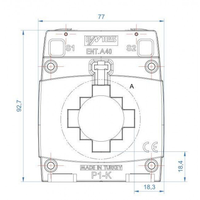 Μετασχηματιστής Έντασης 400/5A ENT.A40 M4138 ENTES