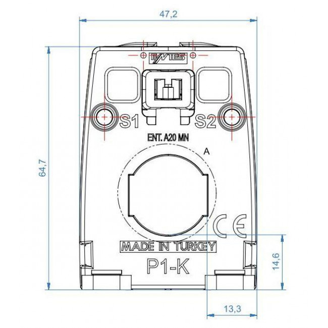 Μετασχηματιστής Έντασης 40/5A ΕΝΤ.Α20ΜΝ M4323 ENTES