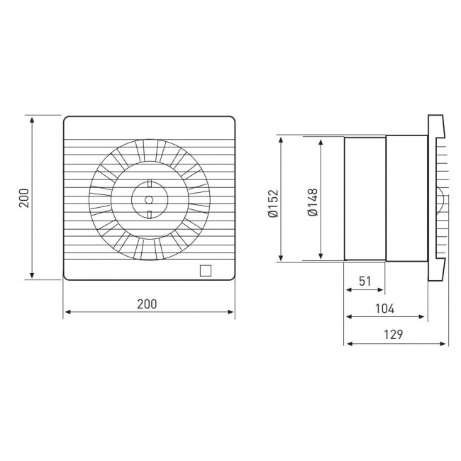 Εξαεριστήρας Μπάνιου Για Σωλήνα 150mm Λευκός DECOR 300 C S&P