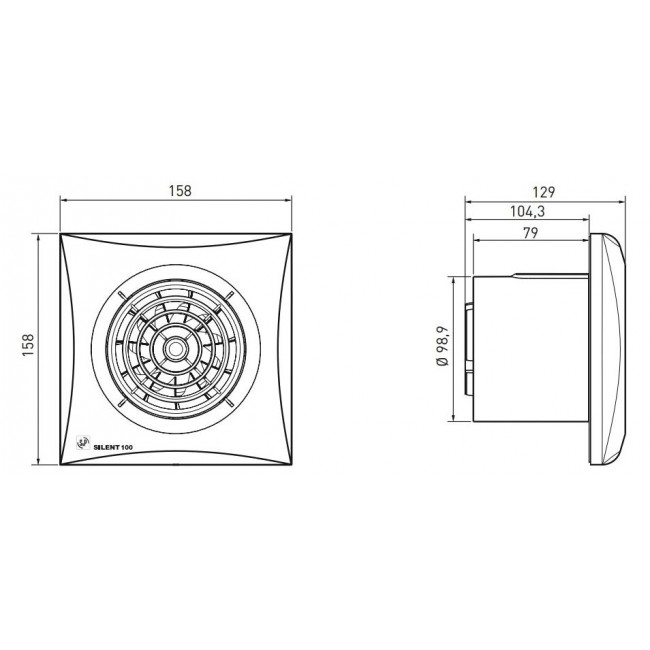 Εξαεριστήρας Μπάνιου Για Σωλήνα 120mm Λευκός SILENT 200 CZ S&P