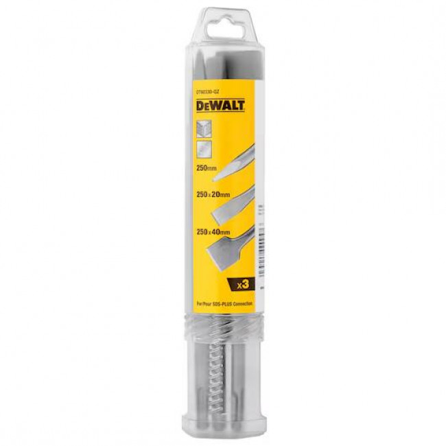 Σετ SDS-Plus Με Βελόνι Και Καλέμια 250mm 3 τμχ. DT60330-QZ DEWALT