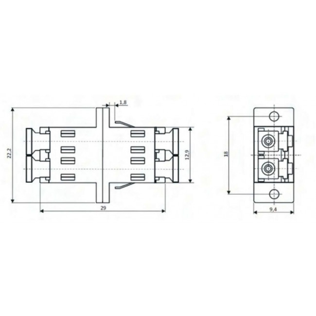 Jack Οπτικής Ίνας Duplex LC Multimode KE-LC-MM-AQ KELINE