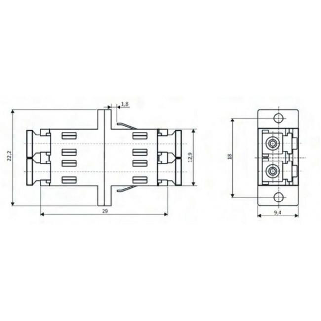 Jack Οπτικής Ίνας Duplex LC Singlemode KE-LC-SM KELINE