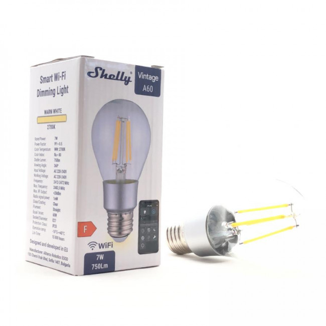 Λάμπα LED 7W E27 2700k WIFI Shelly Vintage ALLTERCO