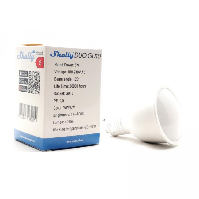 Λάμπα LED 4.8W GU10 2700k-6500k WIFI Shelly Duo ALLTERCO