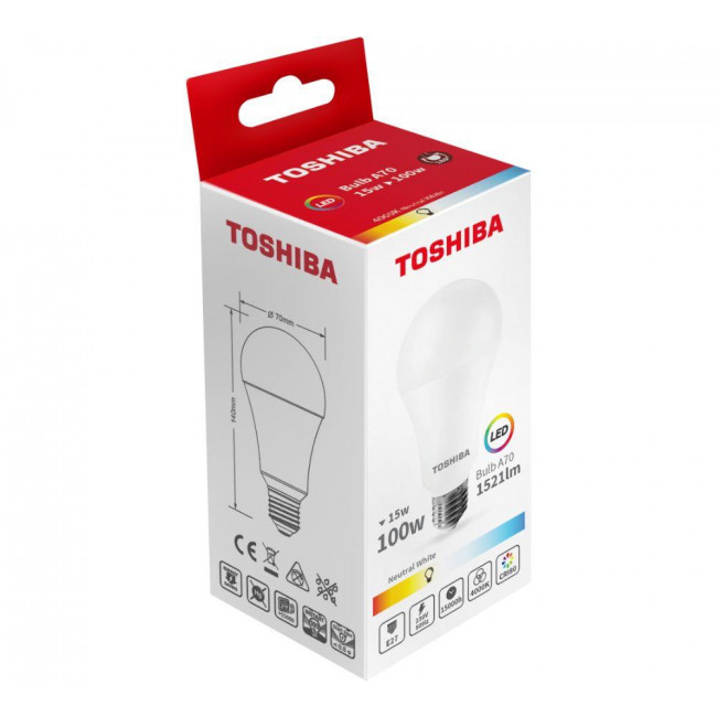 Λάμπα LED Κλασική 15W E27 4000k 230V TOSHIBA