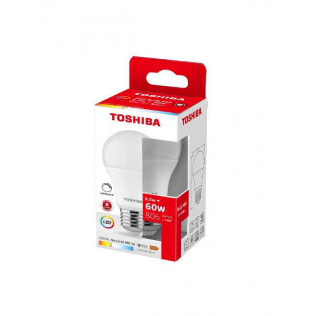 Λάμπα LED Κλασική 8.5W E27 4000k 230V Dimmable TOSHIBA