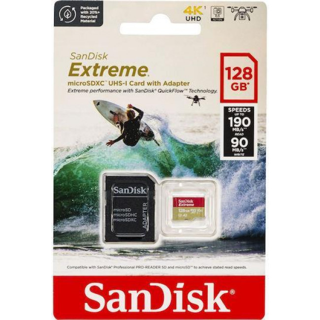 Κάρτα Μνήμης microSDXC 128GB Extreme SANDISK