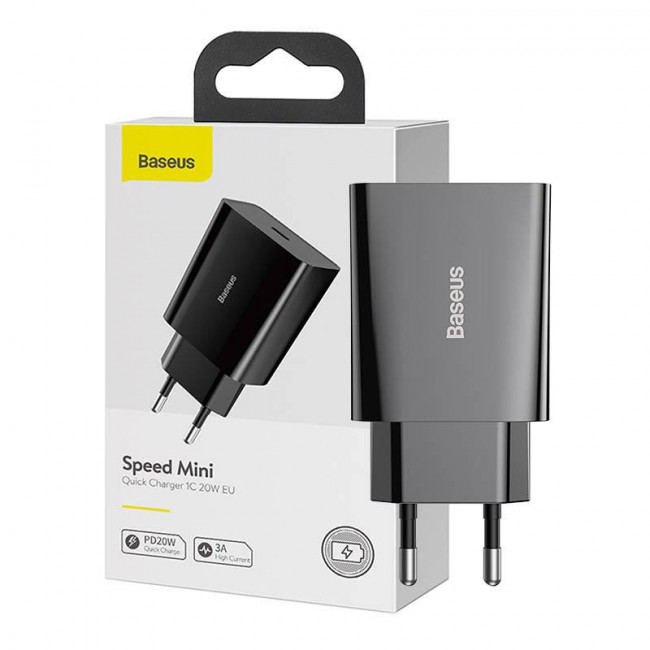 Φορτιστής Τοίχου USB TypeC 20W Μαύρο CCFS-SN01 BASEUS
