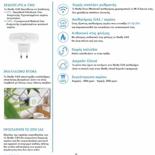 Ανιχνευτής Φυσικού Αερίου Wi-Fi Gas CNG SHELLY