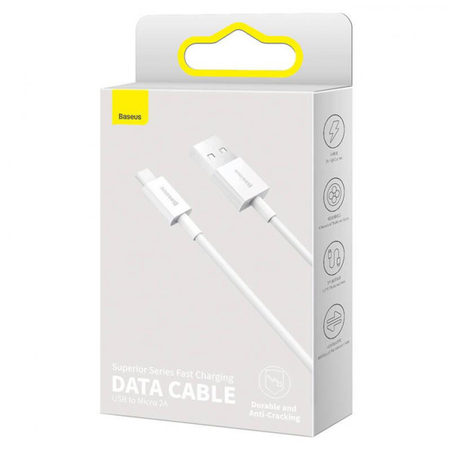 Καλώδιο Φόρτισης USB TypeA Σε MicroUSB 1m Λευκό CAMYS-02 BASEUS