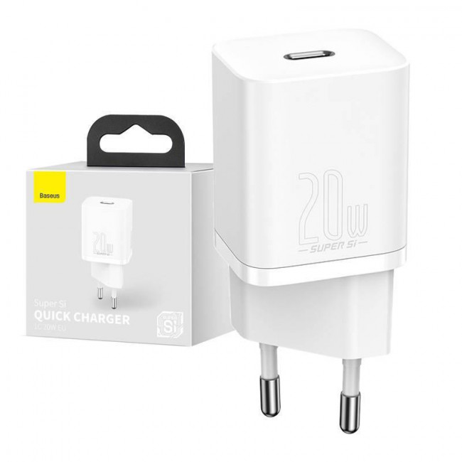 Φορτιστής Τοίχου USB TypeC 20W Λευκό CCSUP-B02 BASEUS