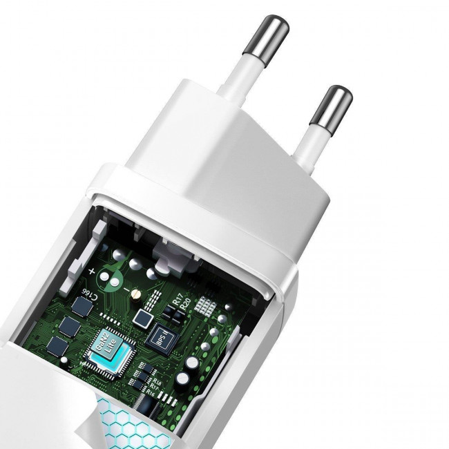 Φορτιστής Τοίχου USB TypeA+C 65W Λευκό CCGAN2L-B02 BASEUS
