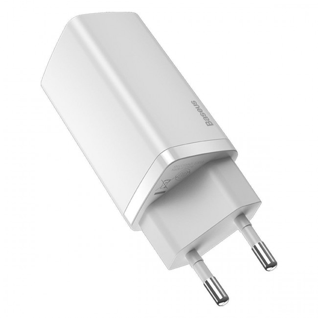 Φορτιστής Τοίχου USB TypeA+C 65W Λευκό CCGAN2L-B02 BASEUS