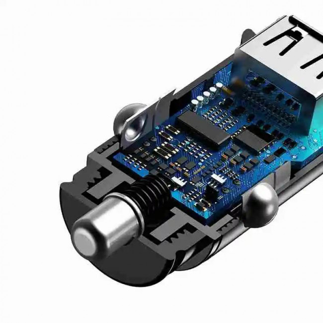 Φορτιστής Αυτοκινήτου USB TypeA+C Γκρι CCALL-YS01 BASEUS
