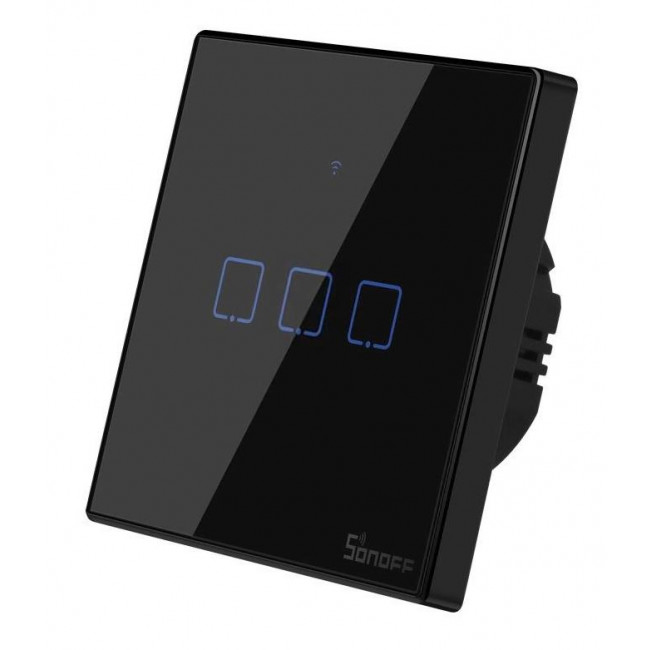 Διακόπτης WiFi Και RF 3 Εξόδων Μαύρο TX-T3EU3C SONOFF