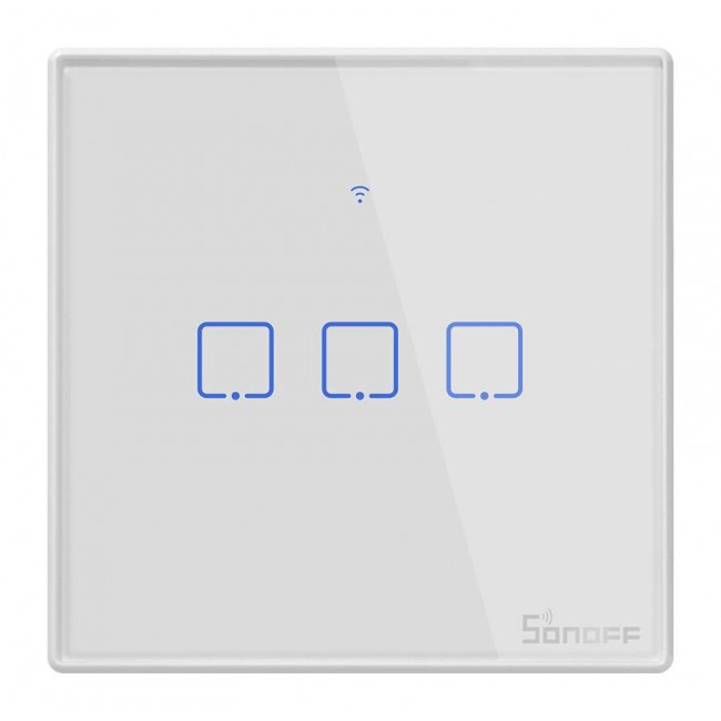Διακόπτης WiFi Και RF 3 Εξόδων Λευκό TX-T2EU3C SONOFF