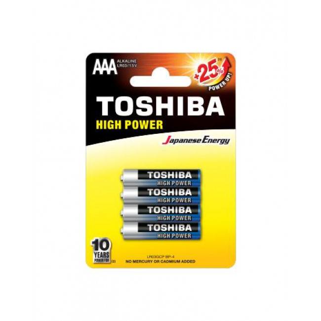 Μπαταρία Αλκαλική LR03 AAA (Blister 4τμχ) High Power TOSHIBA