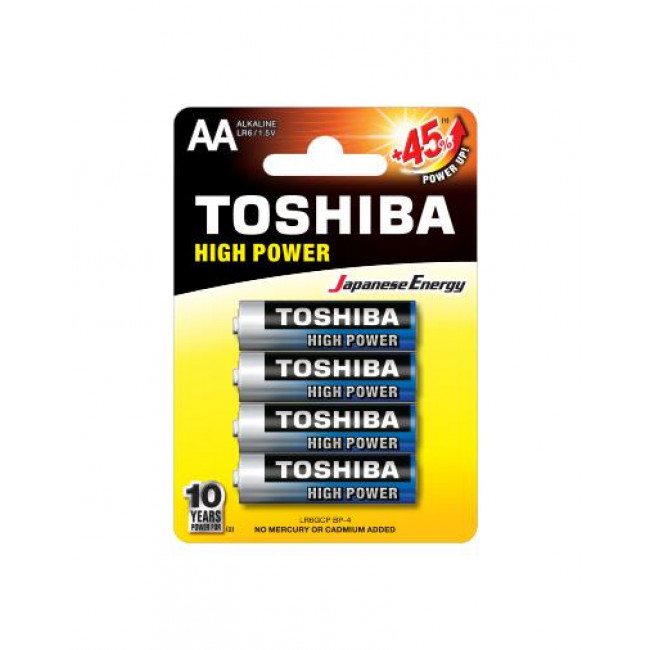 Μπαταρία Αλκαλική LR06 AA (Blister 4τμχ) High Power TOSHIBA