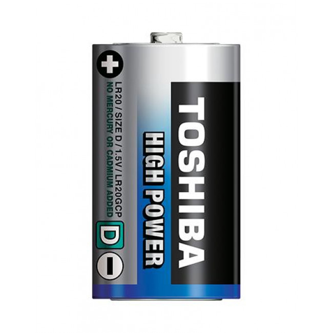 Μπαταρία Αλκαλική LR20 D (Blister 2τμχ) High Power TOSHIBA