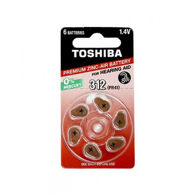 Μπαταρία Ακουστικού Βαρηκοΐας ZA312 (Blister 6τμχ) TOSHIBA