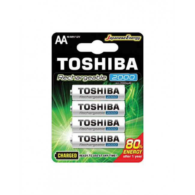 Μπαταρία Επαναφορτιζόμενη LR06 ΑΑ 1.2V 2000mAh (Blister 4τμχ) TOSHIBA