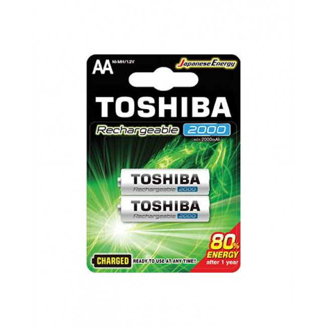 Μπαταρία Επαναφορτιζόμενη LR06 ΑΑ 1.2V 2000mAh (Blister 2τμχ) TOSHIBA
