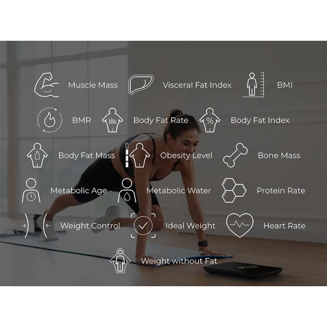 Ζυγαριά Σώματος Smart 180kg Μαύρο BS2S AENO