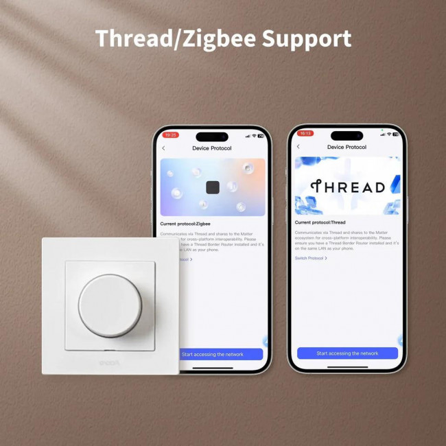 Διακόπτης Dimmer Zigbee,Bluetooth & Thread Λευκό H2 AQARA