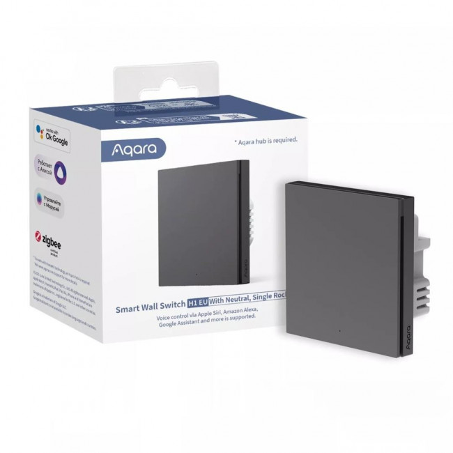 Διακόπτης Zigbee 1 Εξόδου Γκρι Με Ουδέτερο H1 AQARA