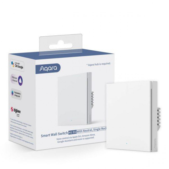 Διακόπτης Zigbee 1 Εξόδου Λευκό Με Ουδέτερο H1 AQARA