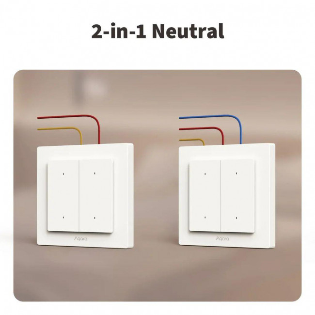 Διακόπτης Zigbee& Thread 1 Εξόδου, 2 Πλήκτρων Λευκό H2 AQARA