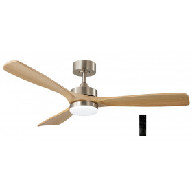 Ανεμιστήρας Οροφής 35W D132 Με Φως LED Και Τηλεχειριστήριο Σατινέ Και Δρυς ADELEQ