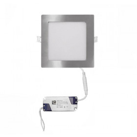 Πάνελ LED Χωνευτό 12W 4000K Τετράγωνο Ασημί 21-01220661 ADELEQ