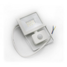 Προβολέας LED 10W 4100k Με Ανιχνευτή Κίνησης Λευκό IP65 230V ADELEQ