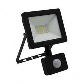 Προβολέας LED 20W 4100k Με Ανιχνευτή Κίνησης Μαύρο IP65 230V ADELEQ
