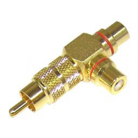 RCA Adaptor Αρσενικό Σε RCA Θηλυκό Διπλό Κόκκινο LZ553G LZ