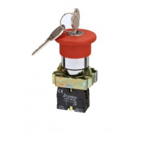Μπουτόν Πόρτας Φ22 1NC Μανιτάρι Με Κλειδί 230V BS142 KND ELECTRIC