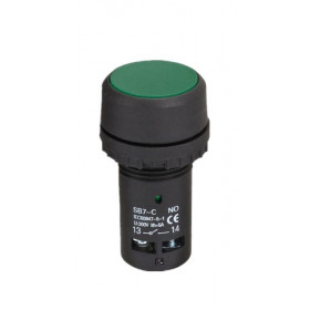 Μπουτόν Πόρτας Φ22 1NO+1NC Πράσινο 230V SB7-CA35 XINDALI