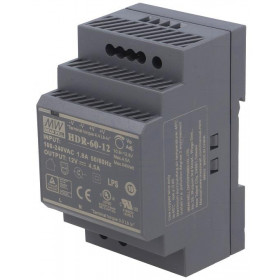 Τροφοδοτικό Ράγας 54W Με Έξοδο 12VDC 4.5A HDR60-12 MEAN WELL