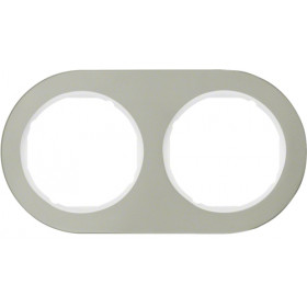 Πλαίσιο 2 Θέσεων Inox Με Λευκό R.Classic BERKER