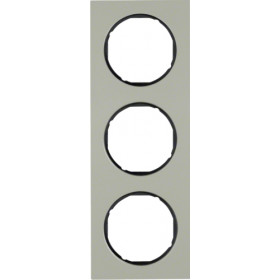 Πλαίσιο 3 Θέσεων Inox Με Μαύρο R.3 BERKER