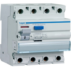 Ρελέ Διαρροής AC 4P 40A 30mA CDC440H HAGER