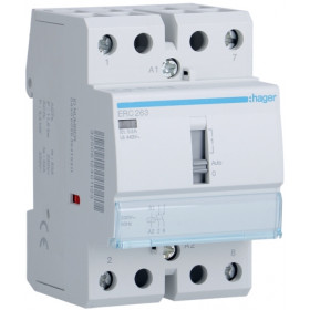 Ρελέ Ισχύος Ράγας 2P 63A 2NO 230VAC Με Χειρισμό ERC263 HAGER