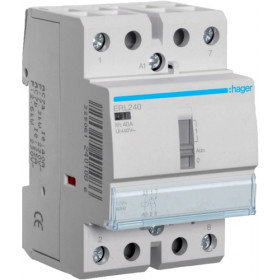 Ρελέ Ισχύος Ράγας 2P 40A 2NO 12VAC Με Χειρισμό ERL240 HAGER