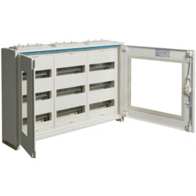 Πίνακας Επίτοιχος Με 3 Στήλες 3 Σειρών 108 Στοιχείων Διάφανη Πόρτα FWB33GS HAGER