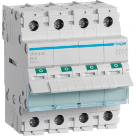 Διακόπτης Ράγας 4P 80Α SBN480 HAGER