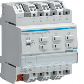 Ενεργοποιητής Ράγας Φωτισμού easy KNX 6 Εξόδων C-Load TXA606D HAGER