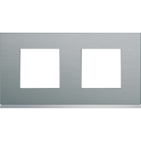 Πλαίσιο 4 Στοιχείων Σε 2 Θέσεις Οριζόντιο Ατσάλι Gallery WXP4212 HAGER