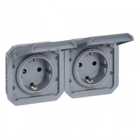 Μηχανισμός Πρίζας Σουκο Διπλή Γκρι Plexo 069576L LEGRAND